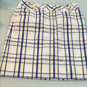 Plaid Women's lined Skirt in Blue and Yellow 600 west
